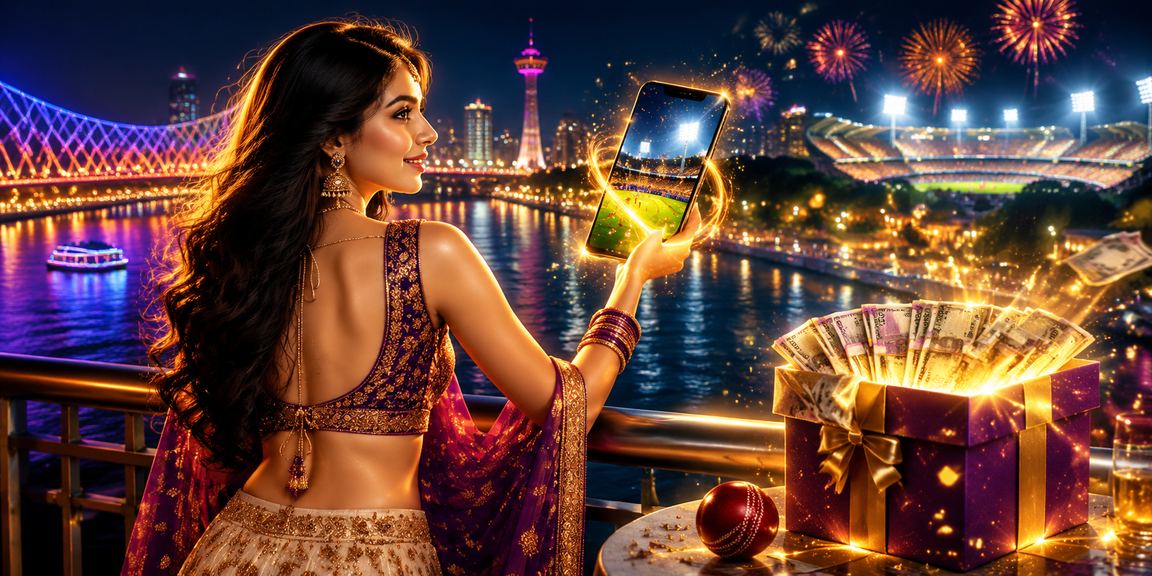 Glowing jackpot coins promotion banner celebrating Diwali and IPL season